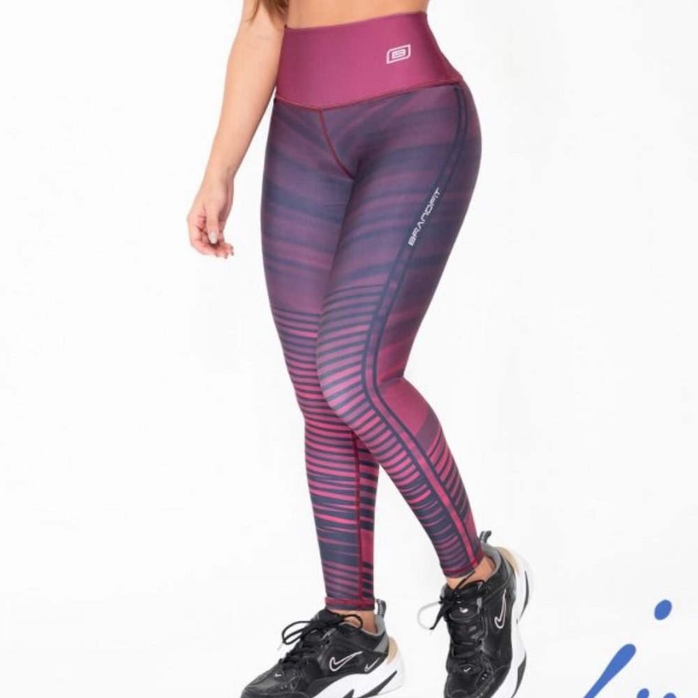 BrandFit High-Waist Colombian Leggings- High Compression